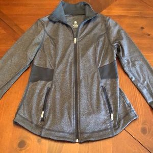 Gray Fitted Zip-Up Jacket